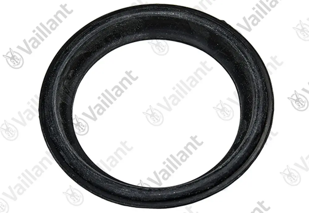 Schwarze Gummidichtung von Vaillant mit runder Form, geeignet für Deckel von Heizgeräten.